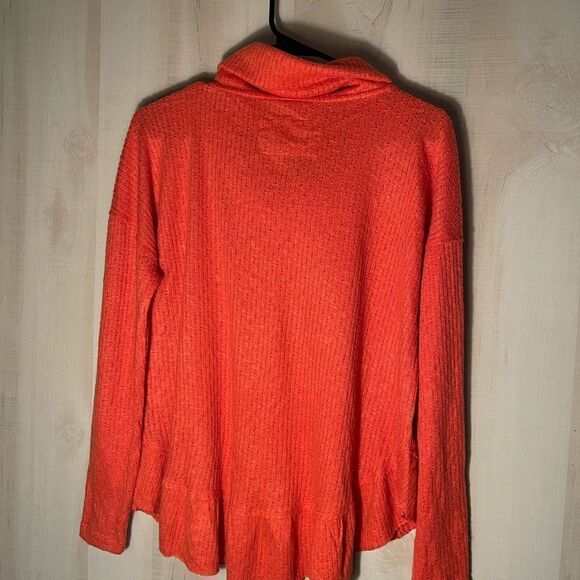 NWT Maeve Winterscape thermal rivers sweater orange cowl neck, size XS - Picture 15 of 16